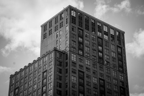 건물 외장, 그레이스케일, 뉴욕의 무료 스톡 사진