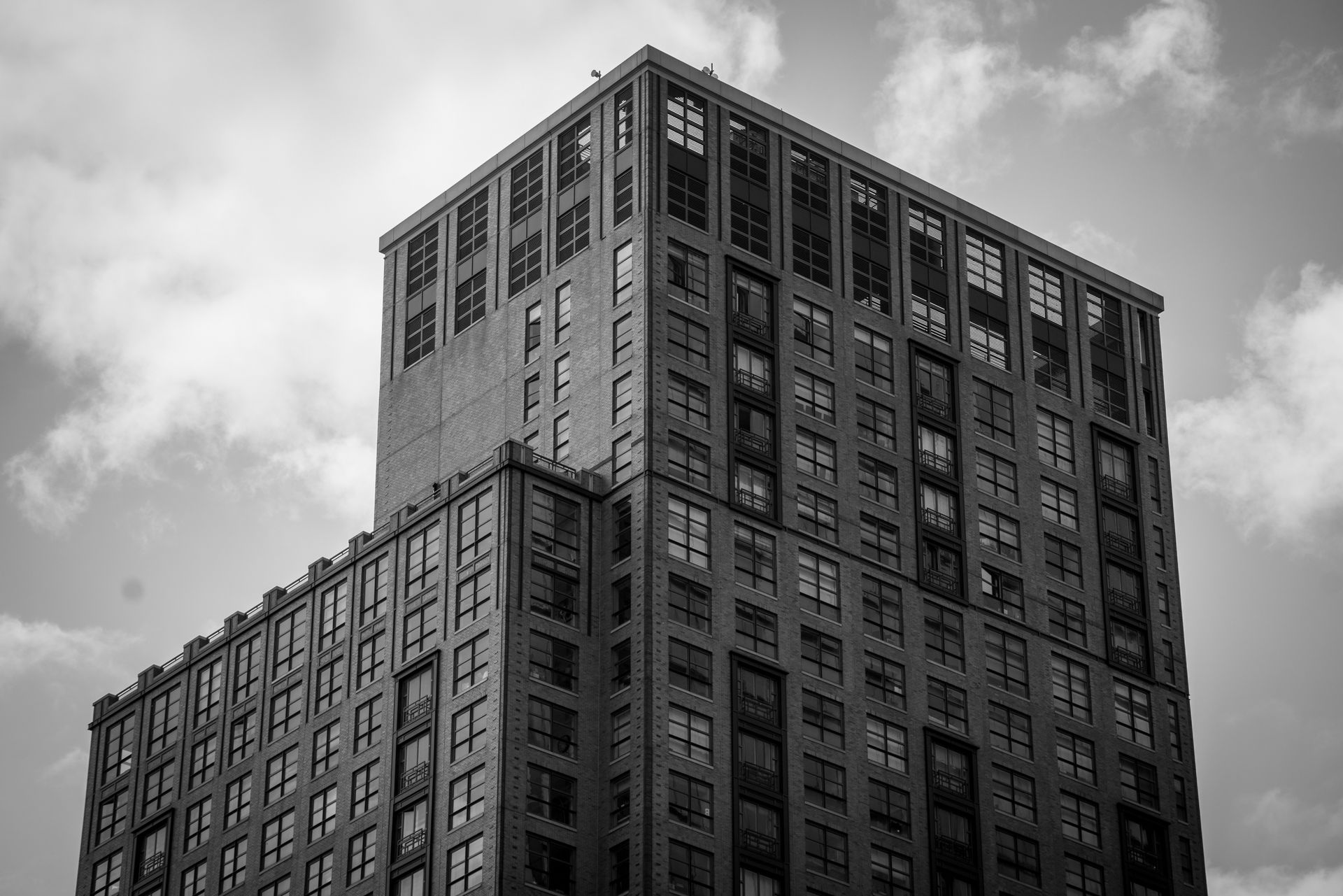 Exterior of a Building in New York City in Grayscale