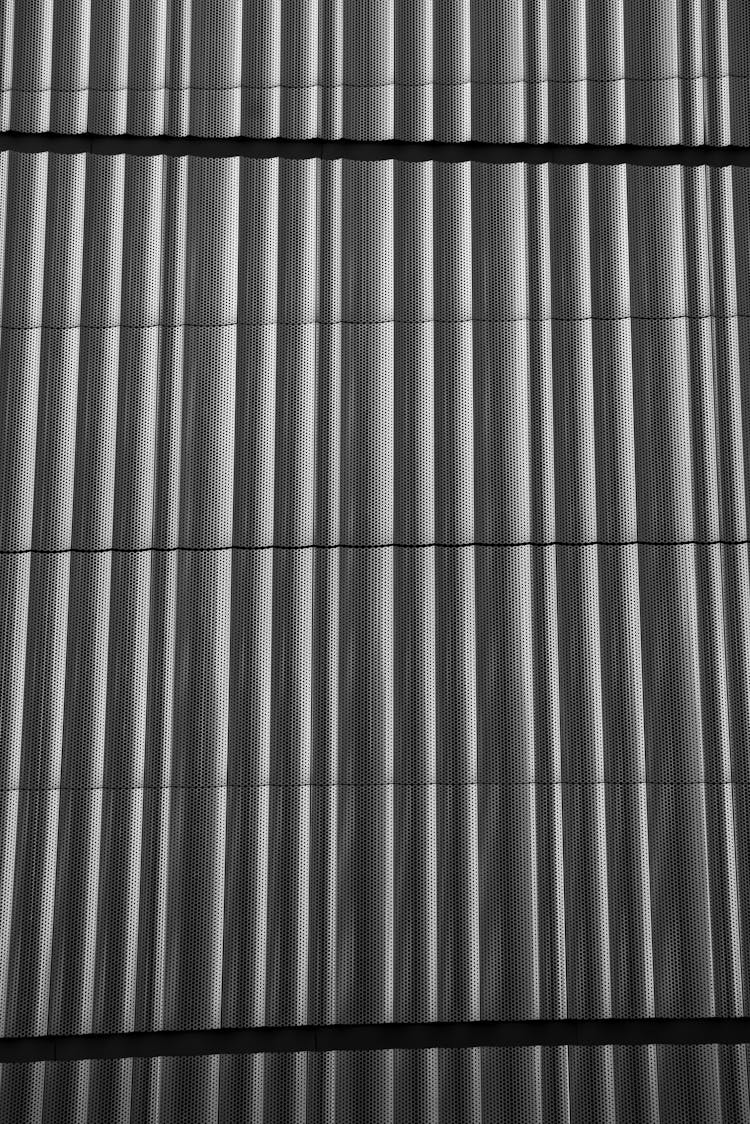 Wavy Texture On A Building In Black White