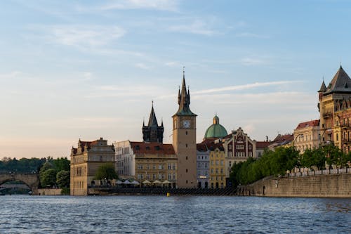 Renaissance Building by Vltava River in Prague