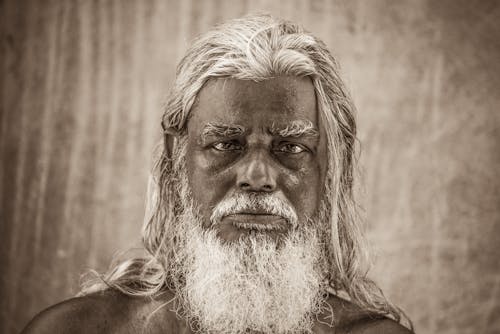 Free stock photo of asian old man, bnw, long hair