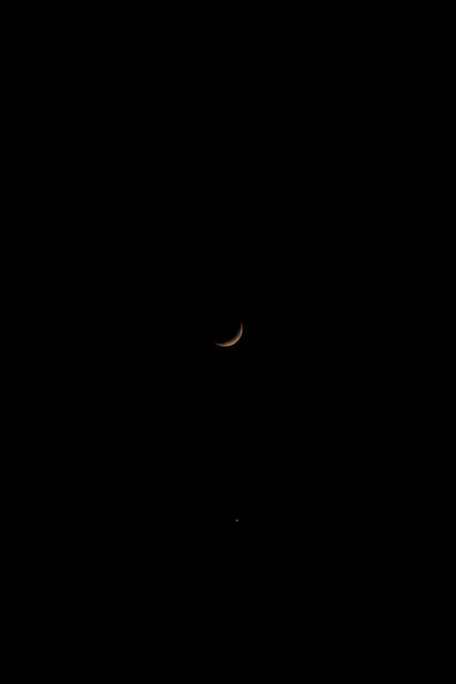 Crescent Moon in the Night Sky 