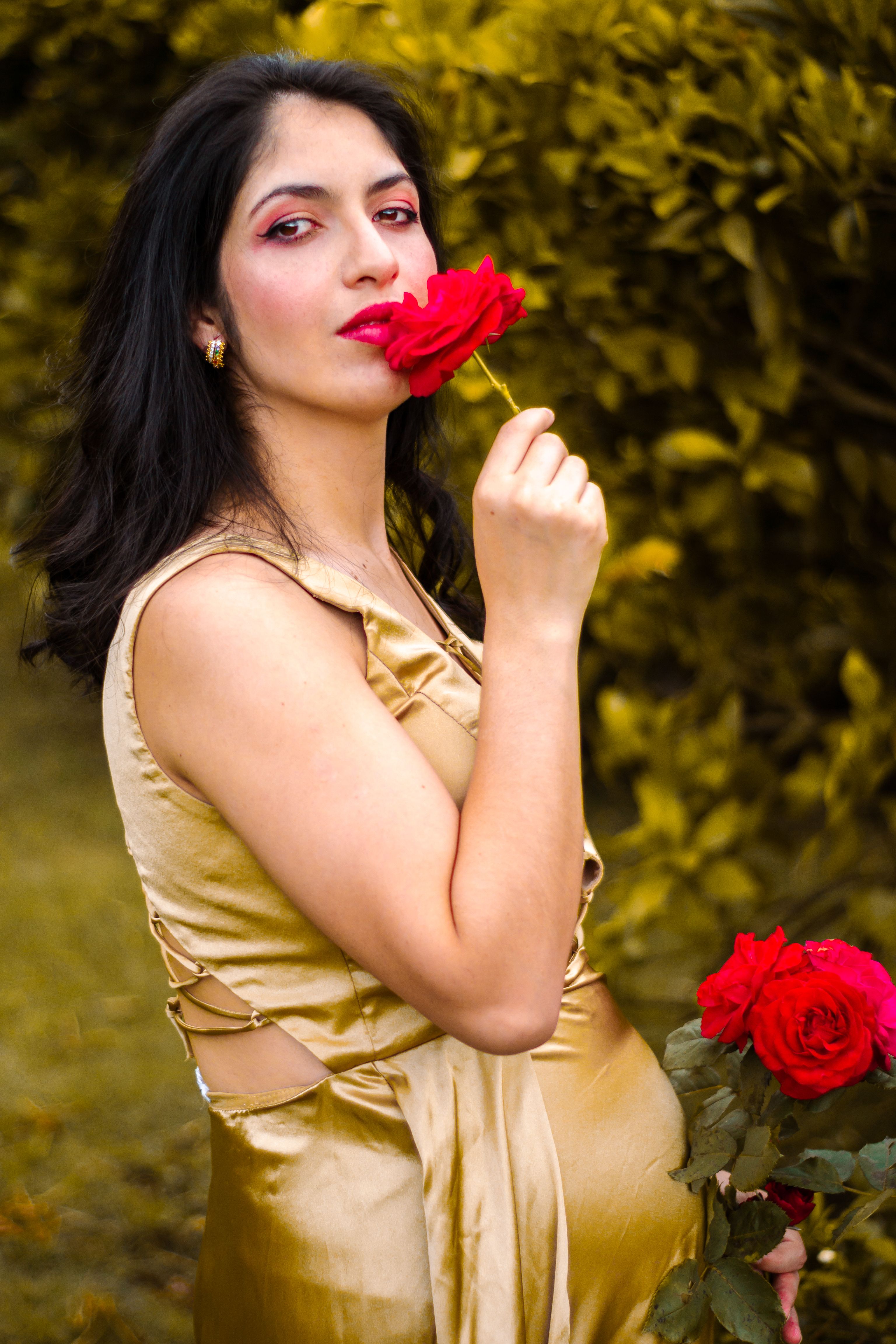 fitted lace wedding dress Red Floral Sleeveless Midi Dress – Taaralu main image 0