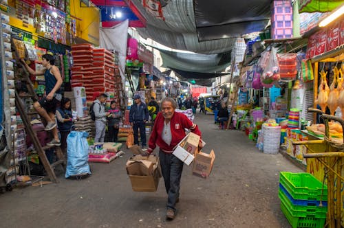 Stalls with Sundries at the Market