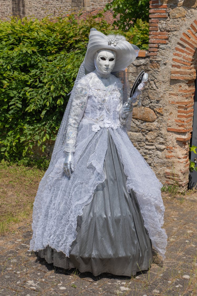 Woman In Aristocrat Dress And Mask