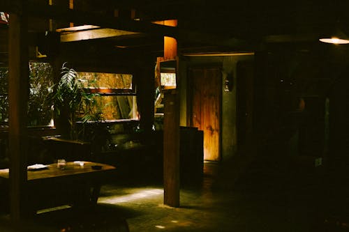 Dark Interior of a Bar 