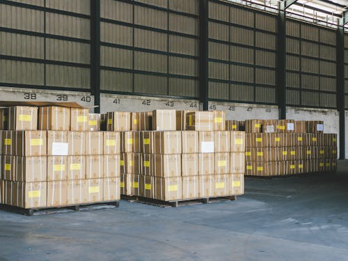 Stacks of Packages in a Warehouse 