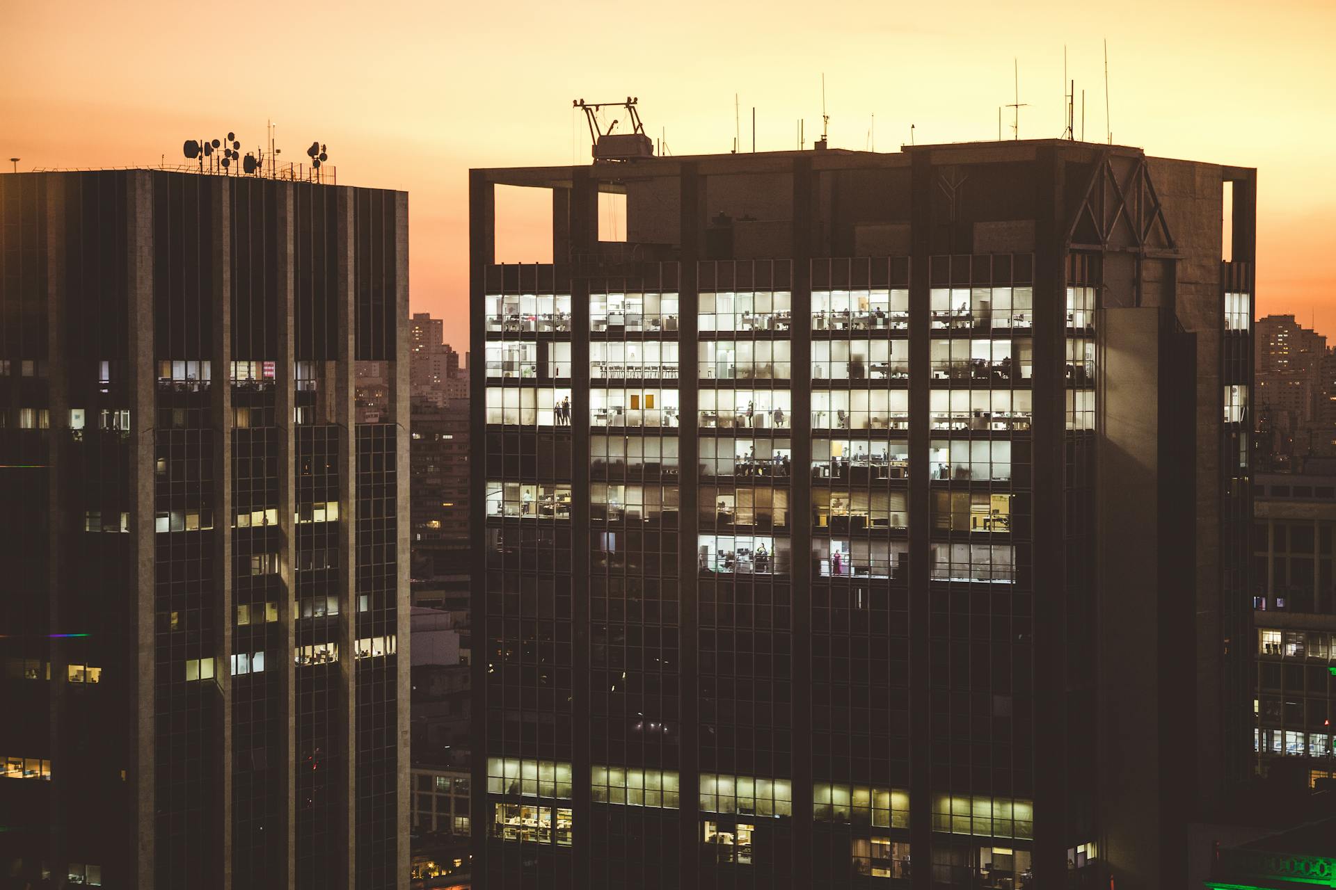 Office Buildings at Dusk