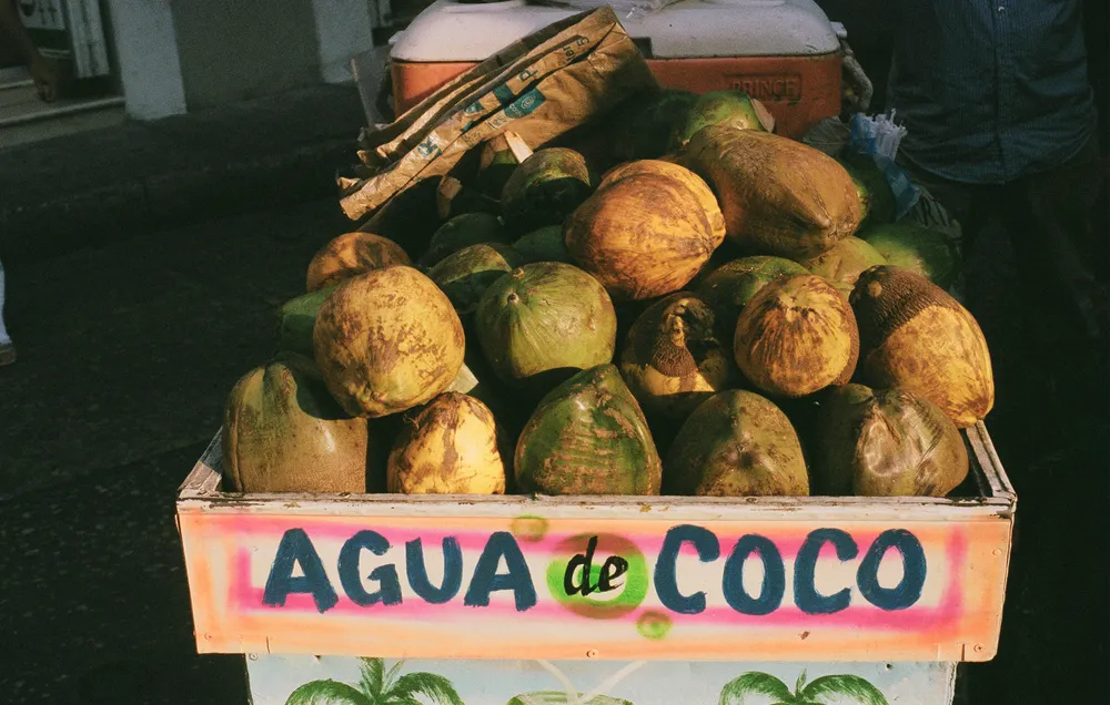 Jus de coco et takamaka (rhum local).
