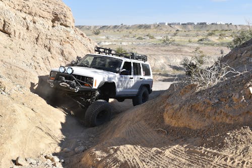 SUV Vehicle Driving in the Desert 