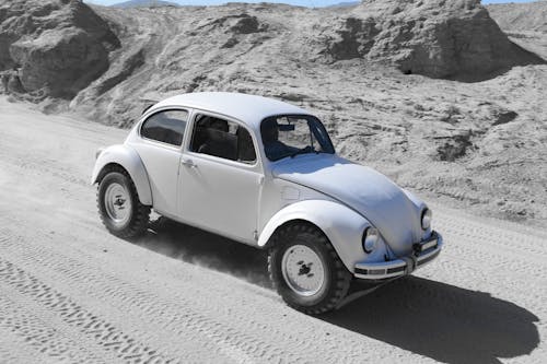 Vintage Beetle Car in the Desert 