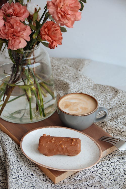 Coffee with Foam and Pastry