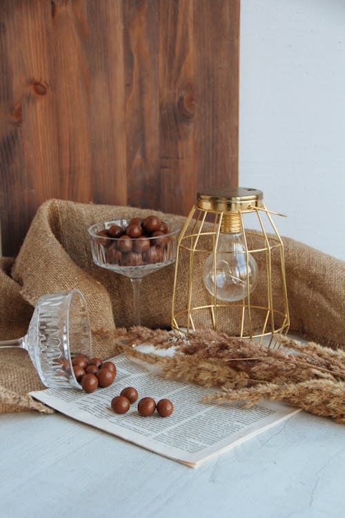 Free Still Life with Nuts in Chocolate Stock Photo