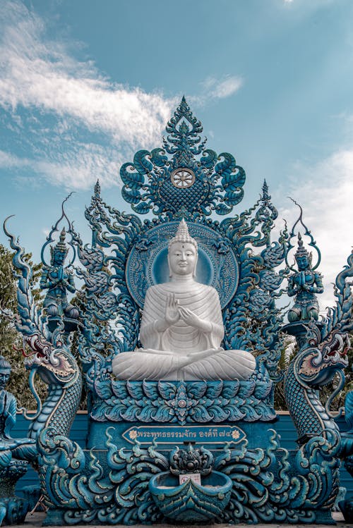 Buddha Statue in Blue Temple