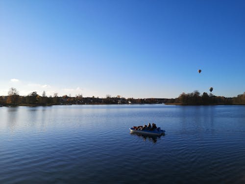 Free stock photo of blue, boat, hot air balloons