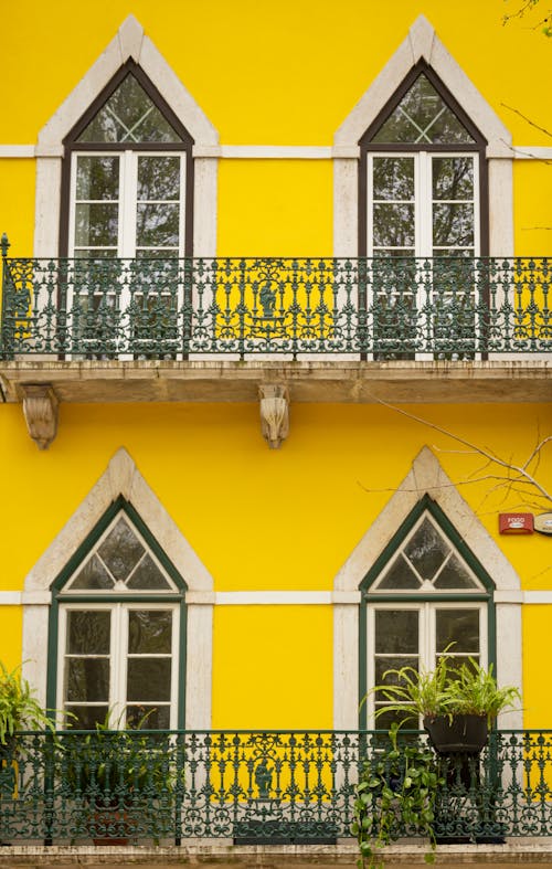 Yellow Urban House Facade