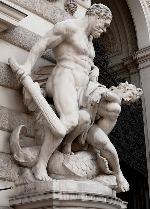 Sculpture of Hercules near Hofburg Palace in Vienna, Austria