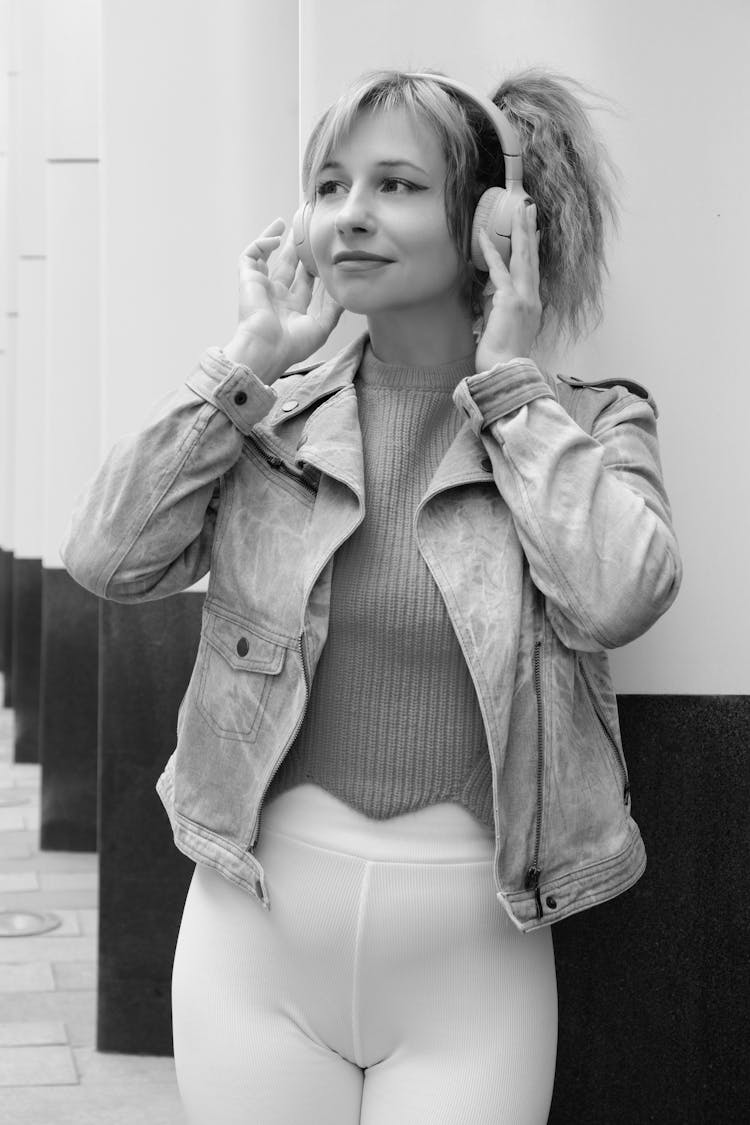 Woman Posing With Headphones