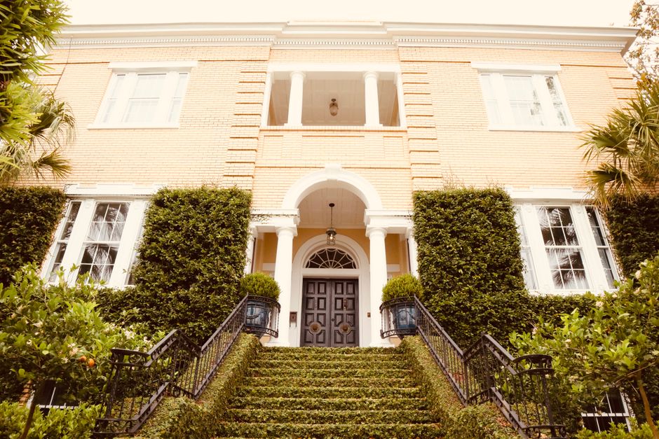 two-story grand elliptical portico with classical columns two-story grand elliptical portico with classical columns
