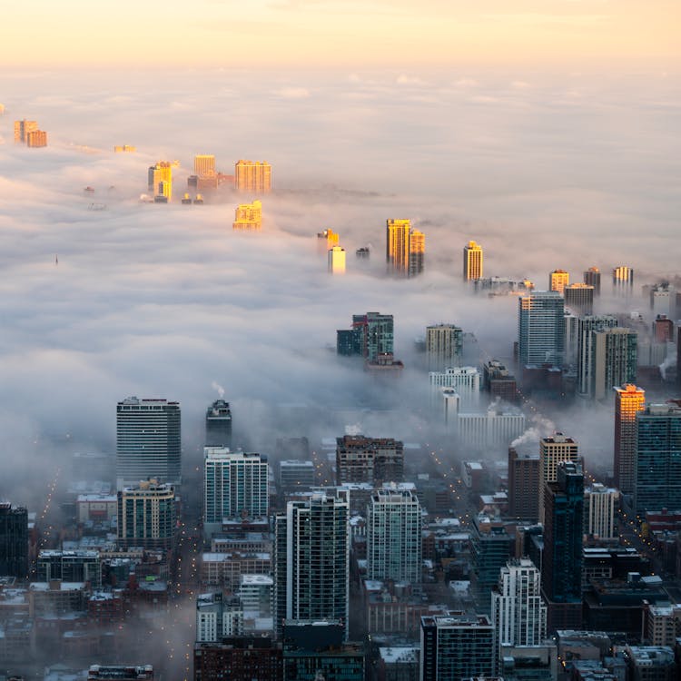 Photo of Cityscape Covered in Fog