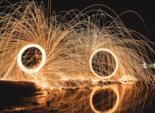 Kostenloses Stock Foto zu dunkel, feuerwerk, flamme