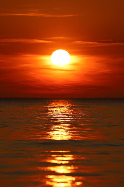 Fotos de stock gratuitas de anochecer, cielo naranja, luz del sol
