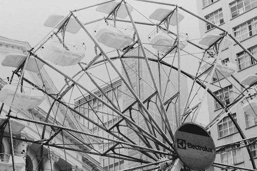 Close-up of a Ferris Wheel in City 