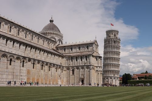 Free Iconic image of the Leaning Tower and Pisa Cathedral in Toscana, Italy. Stock Photo