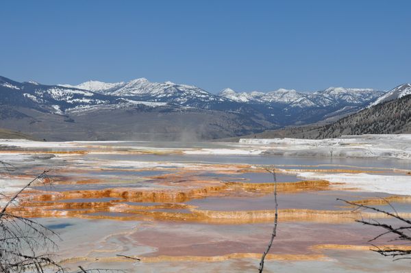 Hot spring pools in a mountain landscape — photo by Tom Fournier on Pexels