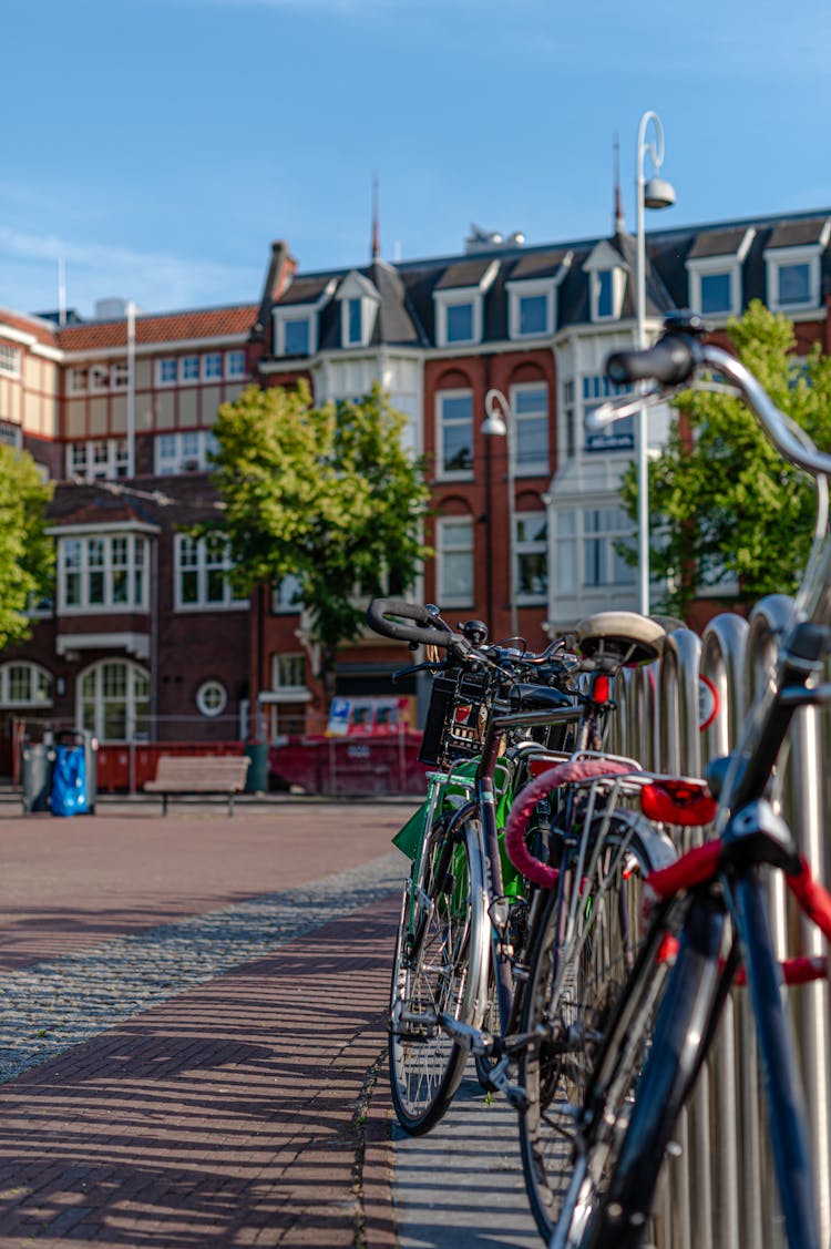 Bikes On A Street In Amsterdam 