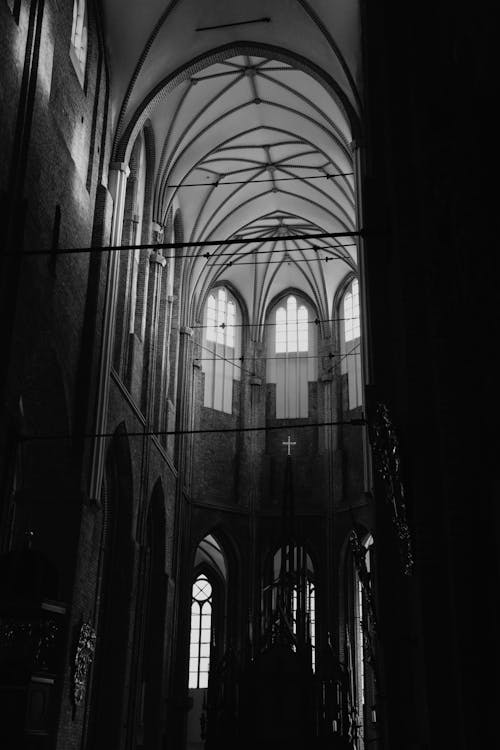 Základová fotografie zdarma na téma černobílý, církev, gotická architektura