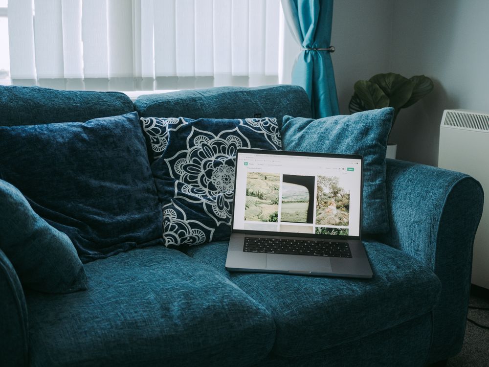 Computer Monitor On Couch Laptop on Couch · Free Stock Photo