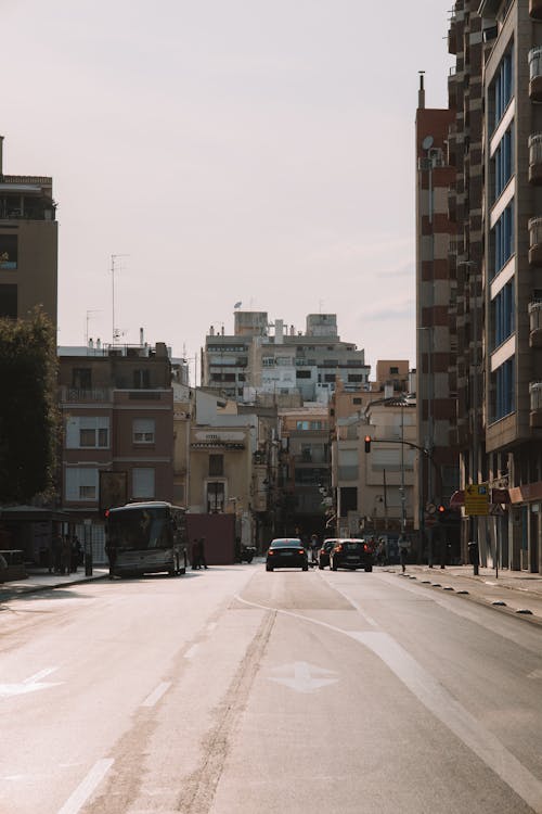 arabalar, binalar, dikey atış içeren Ücretsiz stok fotoğraf