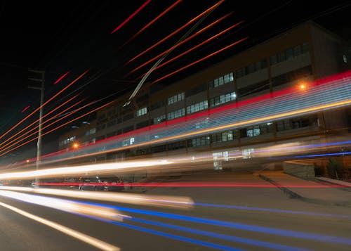 Lights over Street at Night