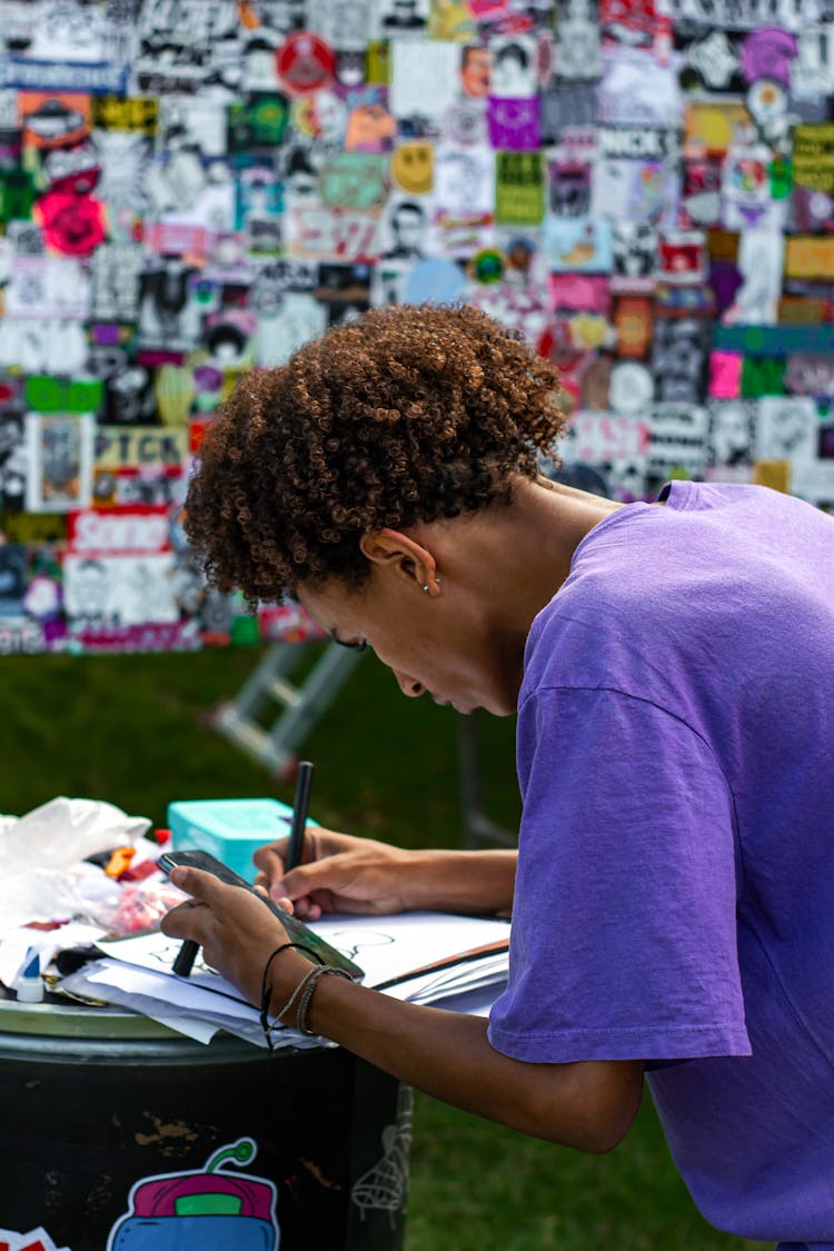 African Man Doing Notes 