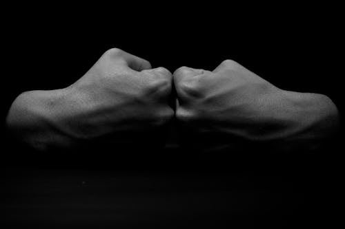 Free Human Hands in Black and White  Stock Photo