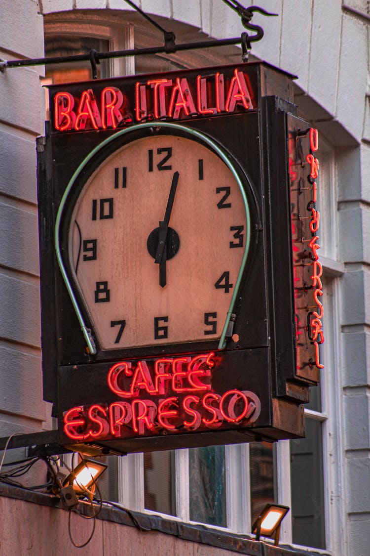 Bar Sign With Clock