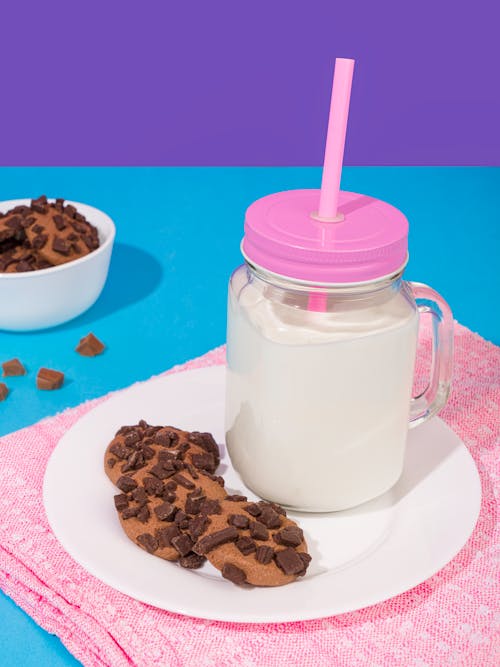 Pitcher with Milk and Cookies