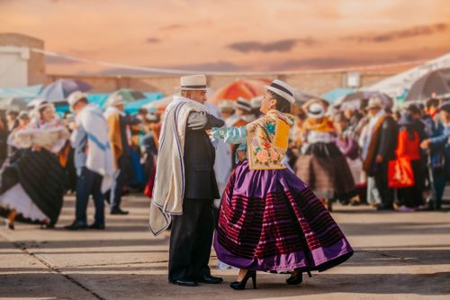 Free Colorful traditional dance celebration in Jauja, Peru, showcasing vibrant attire and cultural festivities. Stock Photo