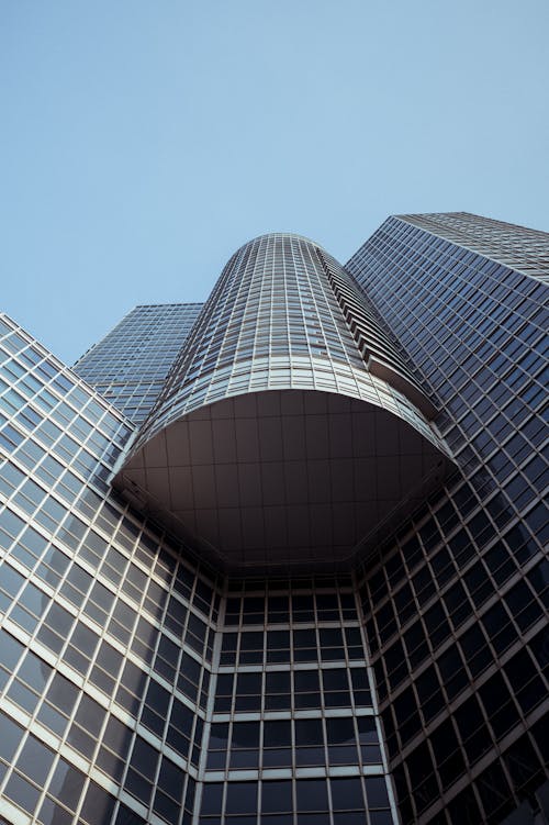 Low Angle Shot of a Modern Skyscraper in City 