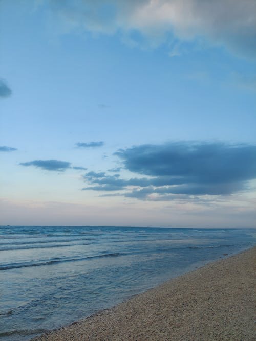 Sea and Beach at Sunset 