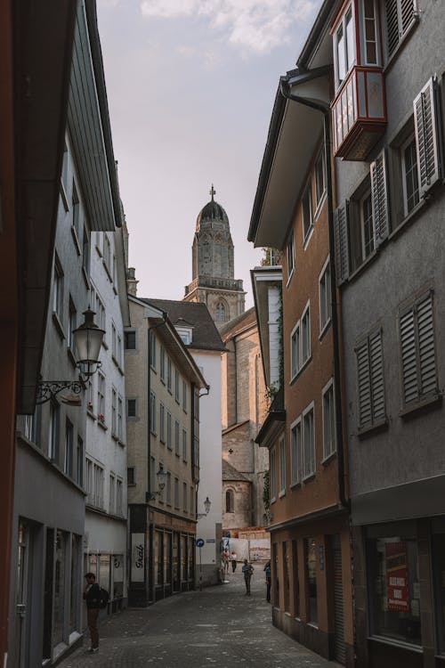 Ingyenes stockfotó épületek, függőleges lövés, grossmünster témában