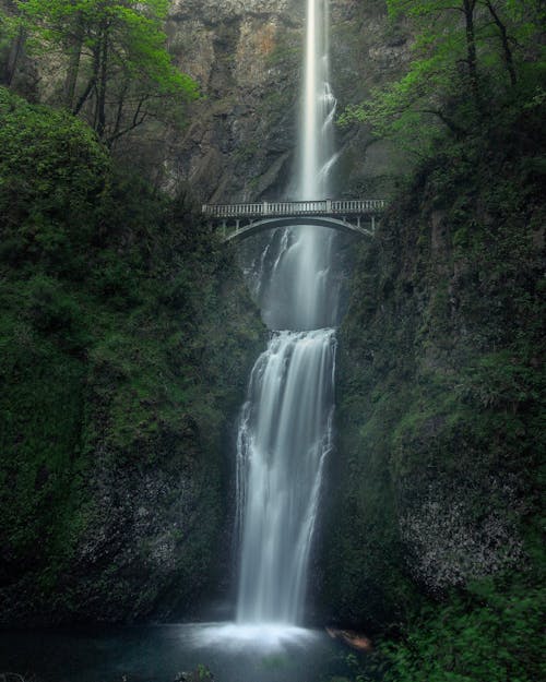 Základová fotografie zdarma na téma dlouhá expozice, most, multnomah padá