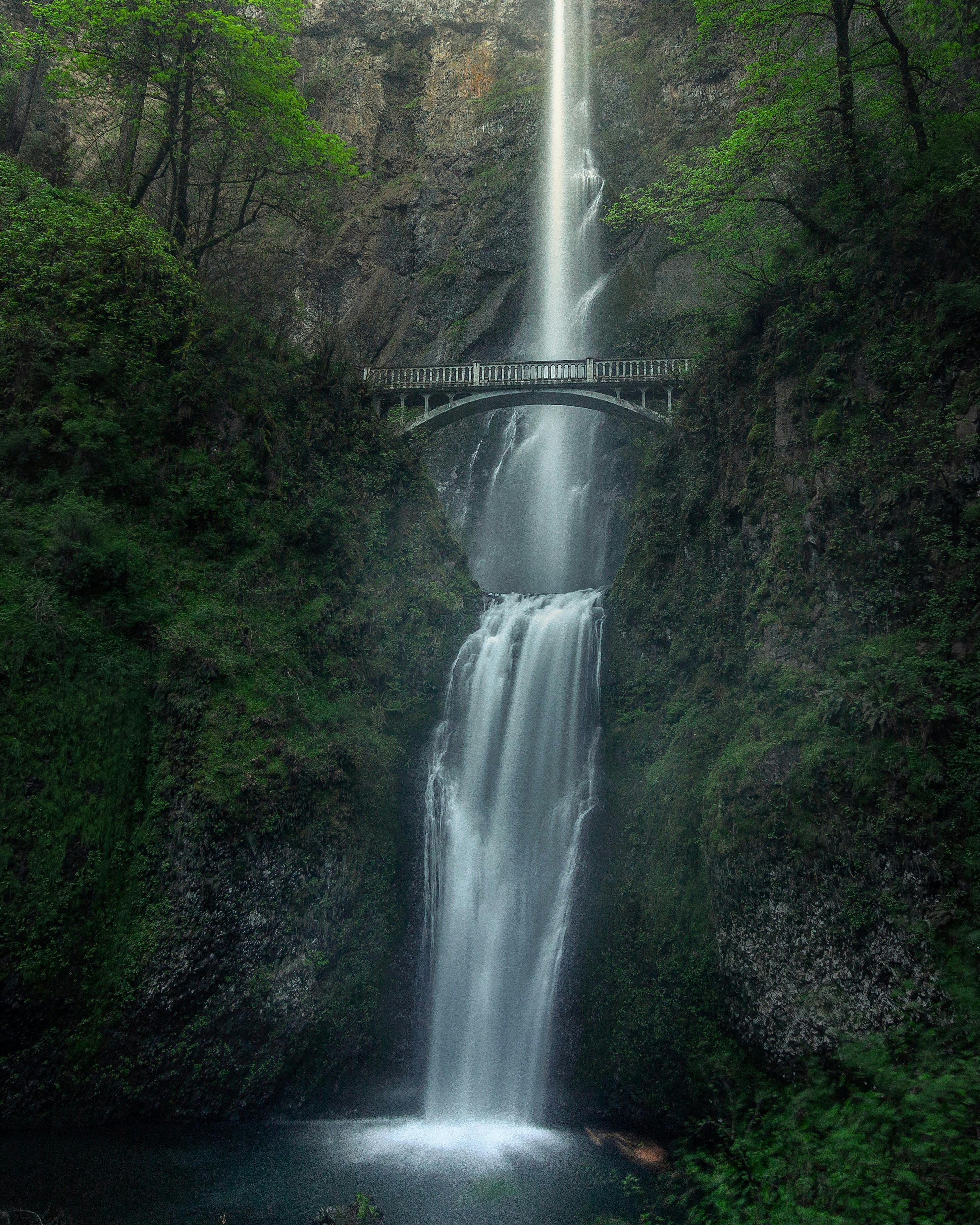Waterfalls And Bridge · Free Stock Photo