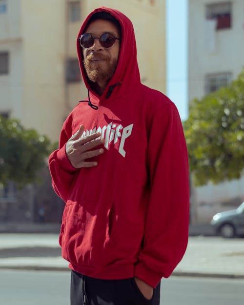 Man in Red Hoodie