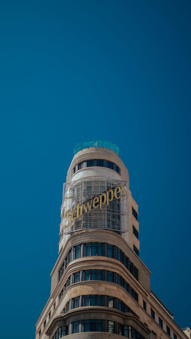 Schweppes Logo On Building In Madrid