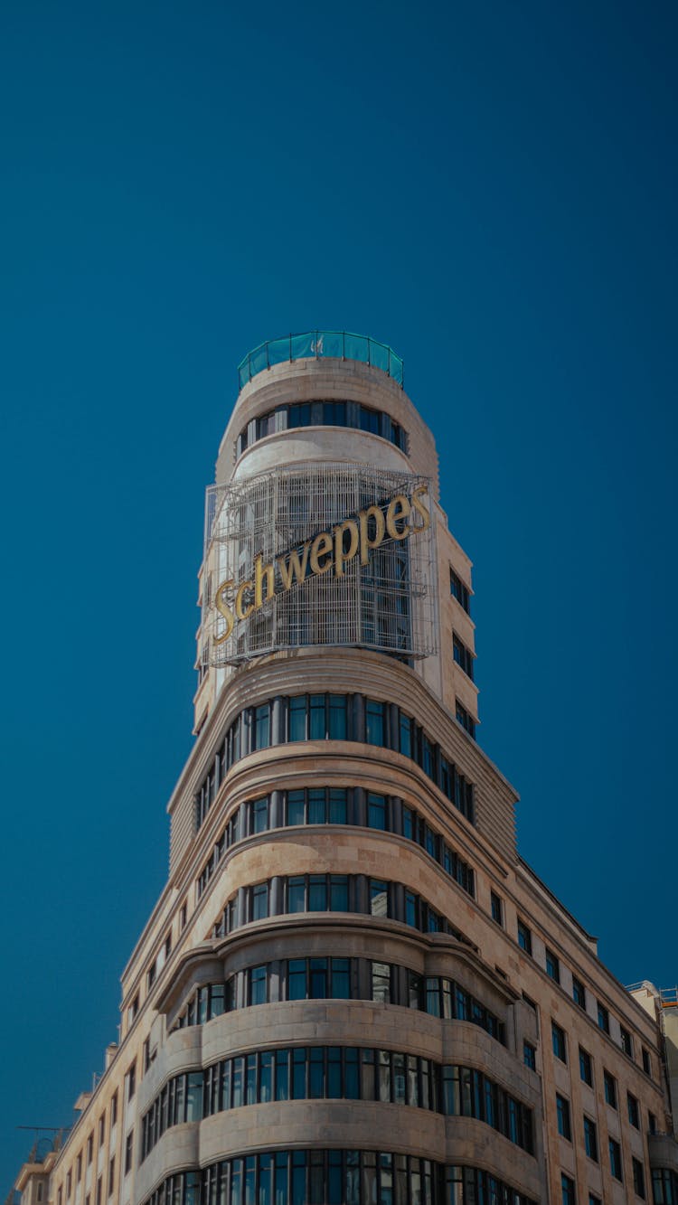 Schweppes Logo On Building In Madrid