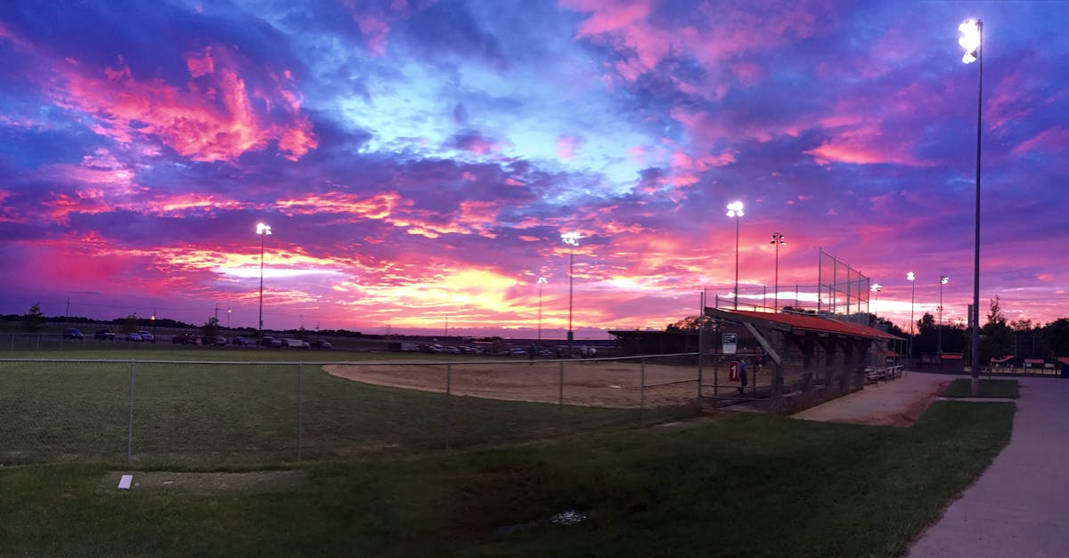 Sunset over Baseball Field