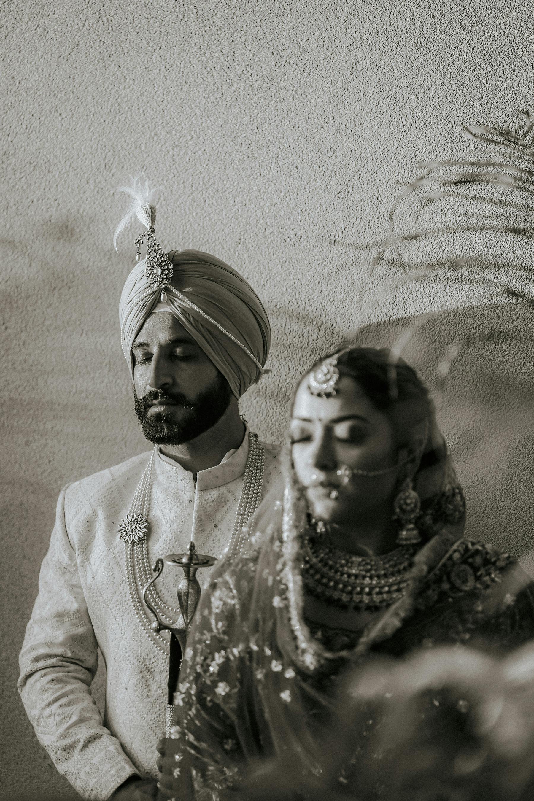 Woman and Man in Traditional Wedding Clothing · Free Stock Photo