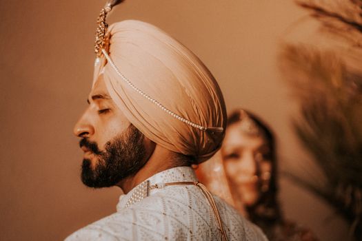 Man Posing in Traditional Turban